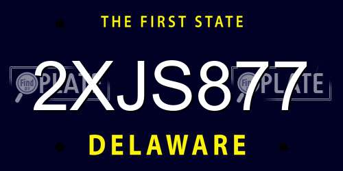 2XJS877 Delaware License Plate