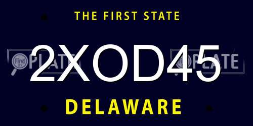 2XOD45 Delaware License Plate