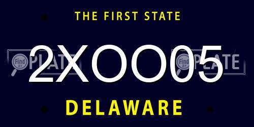 2XOO05 Delaware License Plate
