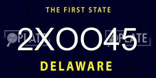 2XOO45 Delaware License Plate