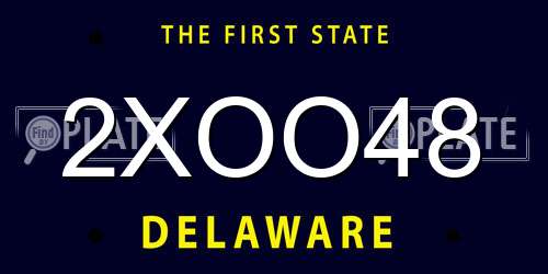 2XOO48 Delaware License Plate