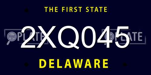 2XQ045 Delaware License Plate