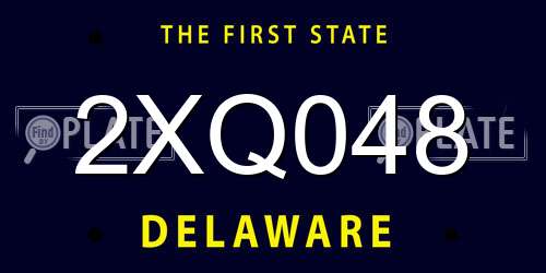 2XQ048 Delaware License Plate