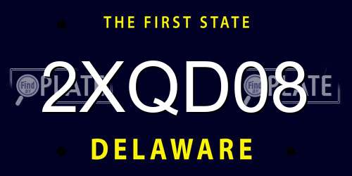 2XQD08 Delaware License Plate
