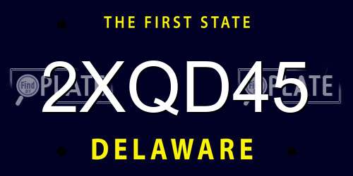 2XQD45 Delaware License Plate