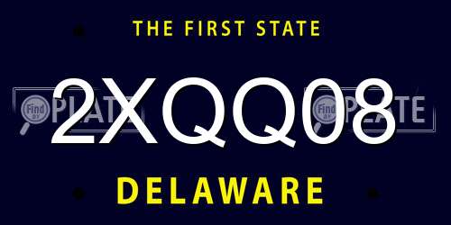 2XQQ08 Delaware License Plate