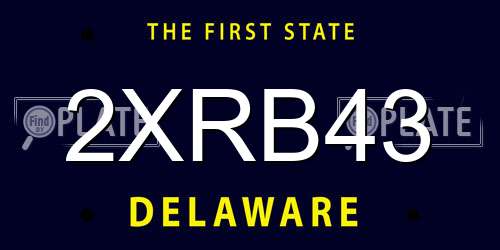 2XRB43 Delaware License Plate