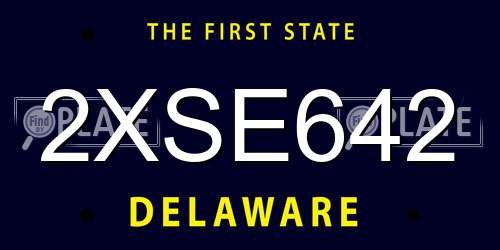 2XSE642 Delaware License Plate
