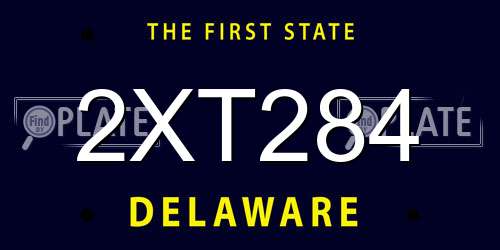 2XT284 Delaware License Plate
