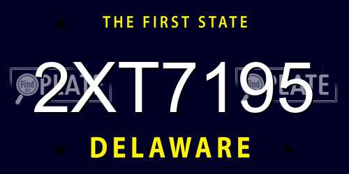 2XT7195 Delaware License Plate
