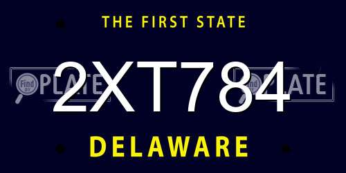 2XT784 Delaware License Plate