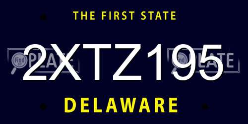 2XTZ195 Delaware License Plate