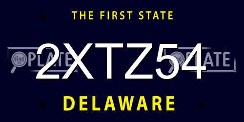 2XTZ54 Delaware License Plate