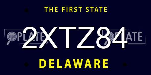 2XTZ84 Delaware License Plate