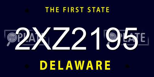 2XZ2195 Delaware License Plate