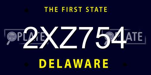 2XZ754 Delaware License Plate