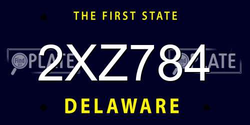 2XZ784 Delaware License Plate