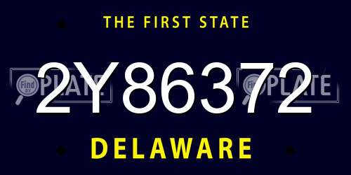 2Y86372 Delaware License Plate
