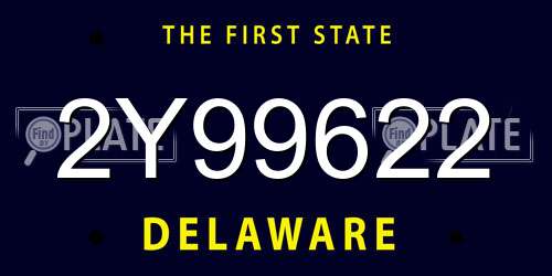 2Y99622 Delaware License Plate