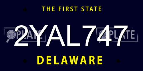 2YAL747 Delaware License Plate