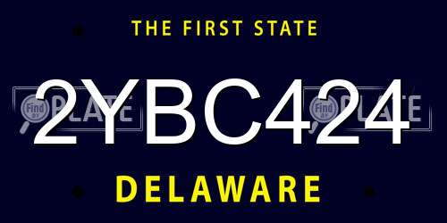 2YBC424 Delaware License Plate