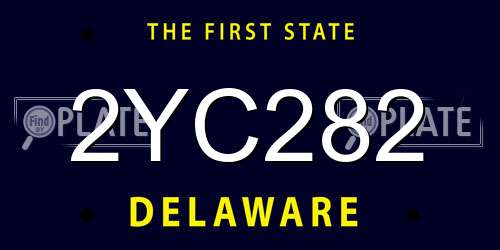 2YC282 Delaware License Plate