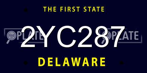 2YC287 Delaware License Plate