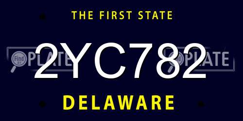 2YC782 Delaware License Plate