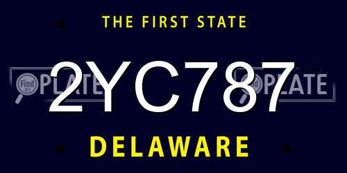 2YC787 Delaware License Plate