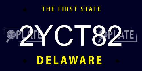 2YCT82 Delaware License Plate