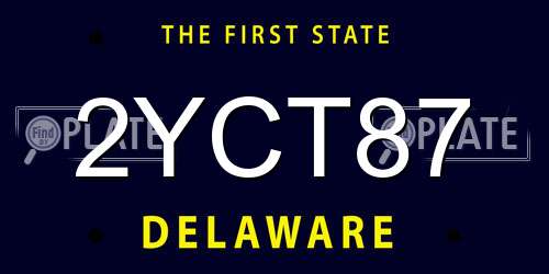 2YCT87 Delaware License Plate