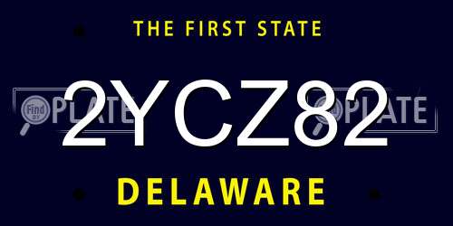 2YCZ82 Delaware License Plate
