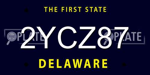 2YCZ87 Delaware License Plate