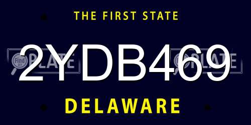 2YDB469 Delaware License Plate