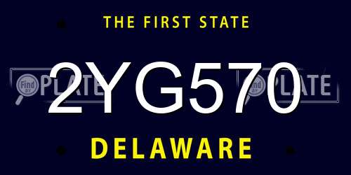 2YG570 Delaware License Plate