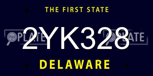 2YK328 Delaware License Plate
