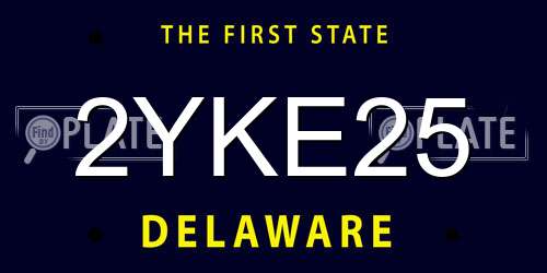 2YKE25 Delaware License Plate