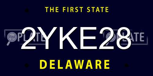 2YKE28 Delaware License Plate