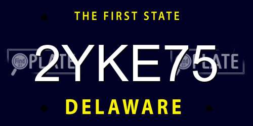 2YKE75 Delaware License Plate