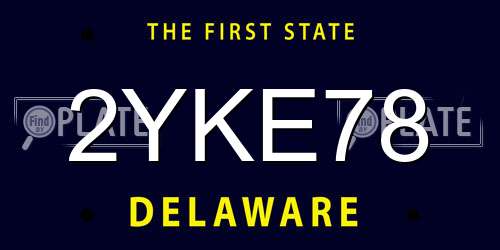 2YKE78 Delaware License Plate