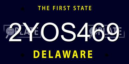 2YOS469 Delaware License Plate