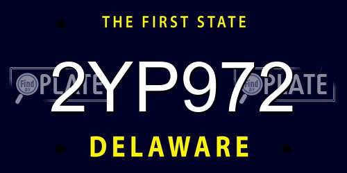 2YP972 Delaware License Plate
