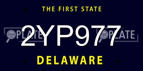 2YP977 Delaware License Plate
