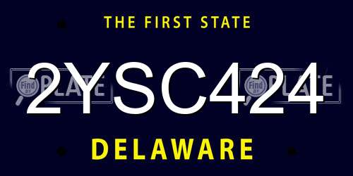 2YSC424 Delaware License Plate