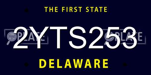 2YTS253 Delaware License Plate