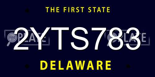 2YTS783 Delaware License Plate