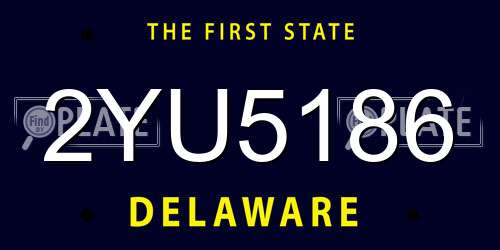 2YU5186 Delaware License Plate
