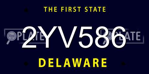 2YV586 Delaware License Plate