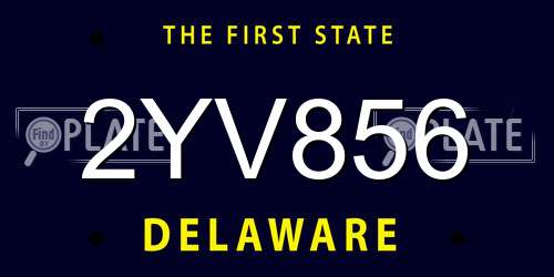 2YV856 Delaware License Plate