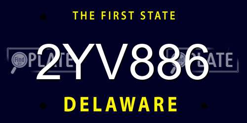 2YV886 Delaware License Plate